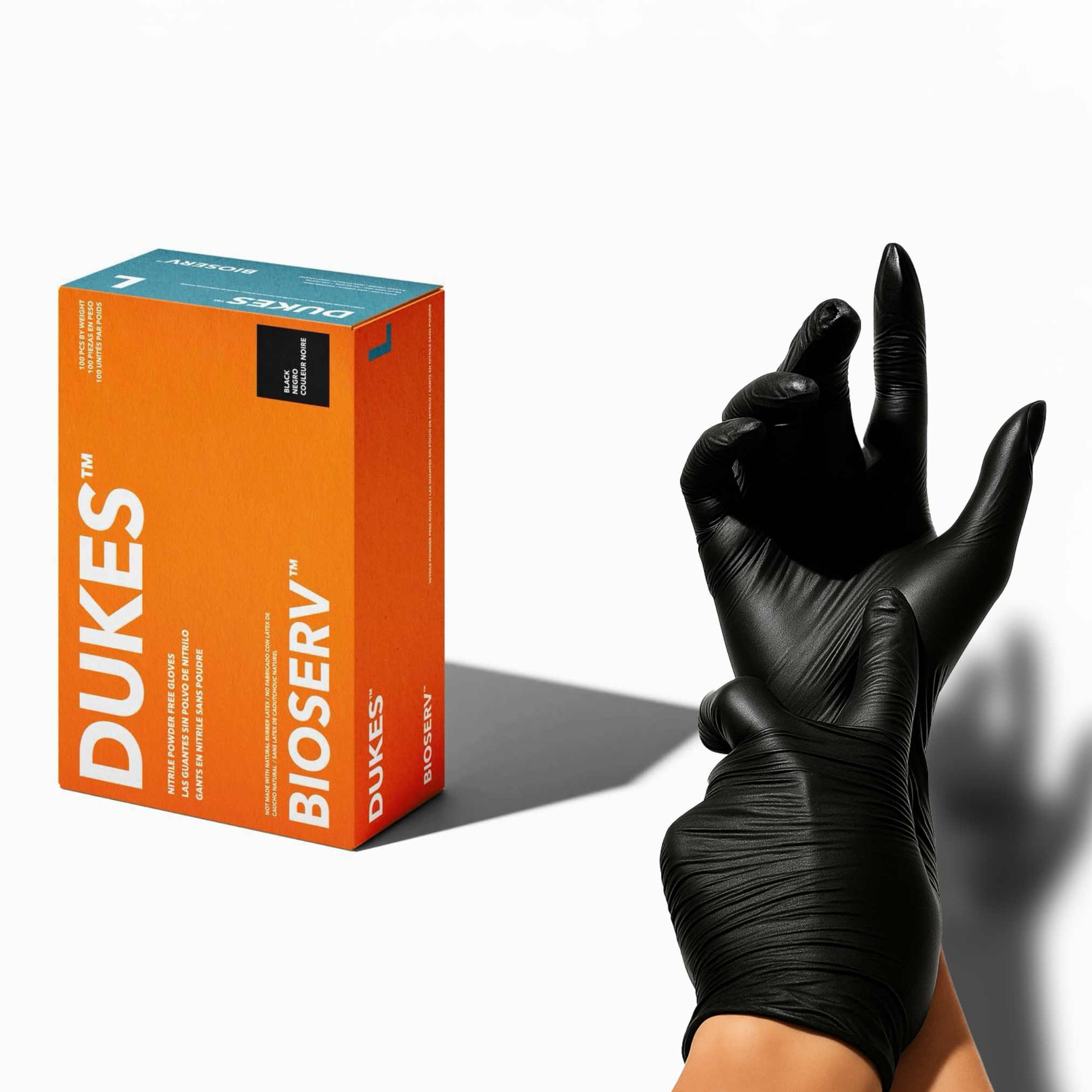 DUKES BIOSERV™ Biodegradable Nitrile Gloves, 4 Mil, Black, 100/Box