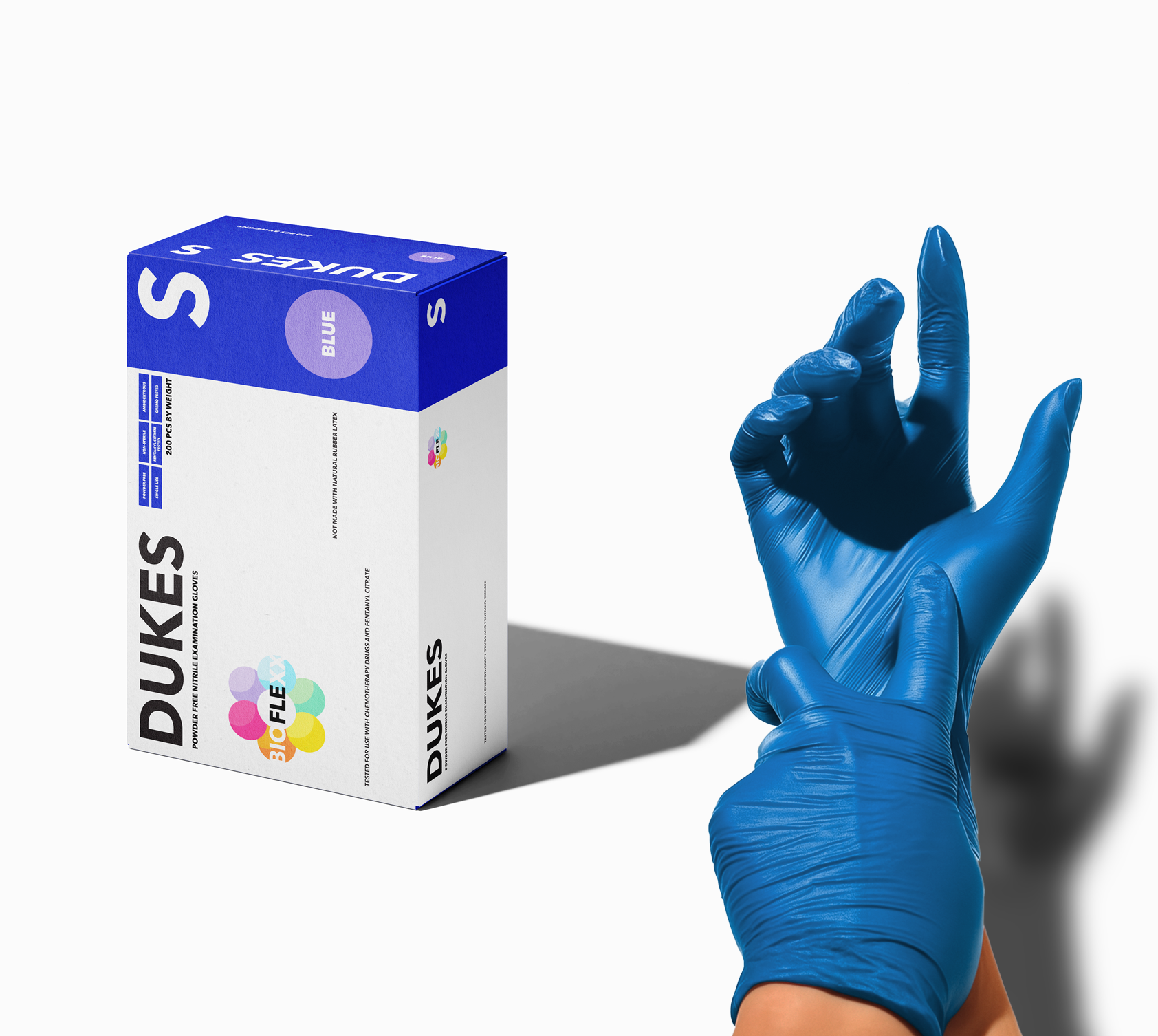 DUKES BIOFLEXX™ BLUE Biodegradable Nitrile Examination Gloves (200 Pcs)