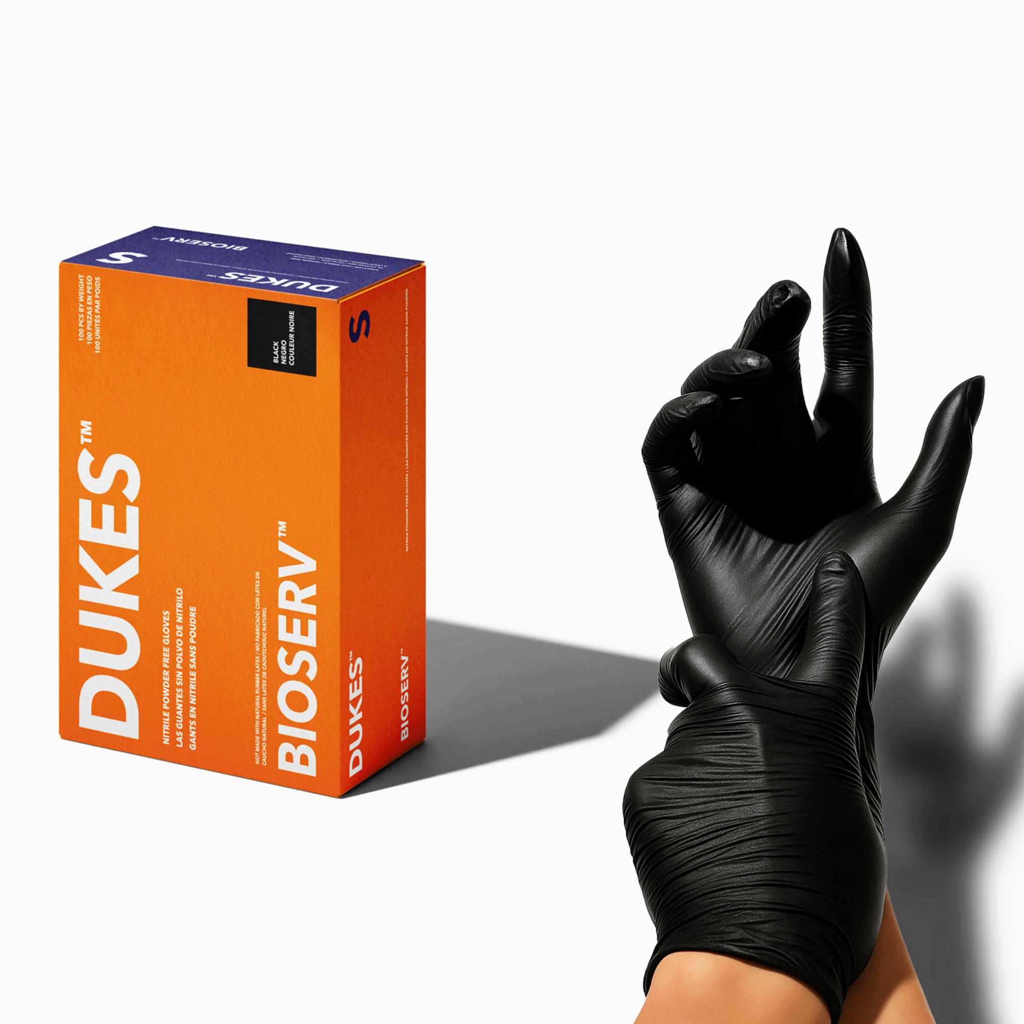 DUKES BIOSERV™ Biodegradable Nitrile Gloves, 4 Mil, Black, 100/Box