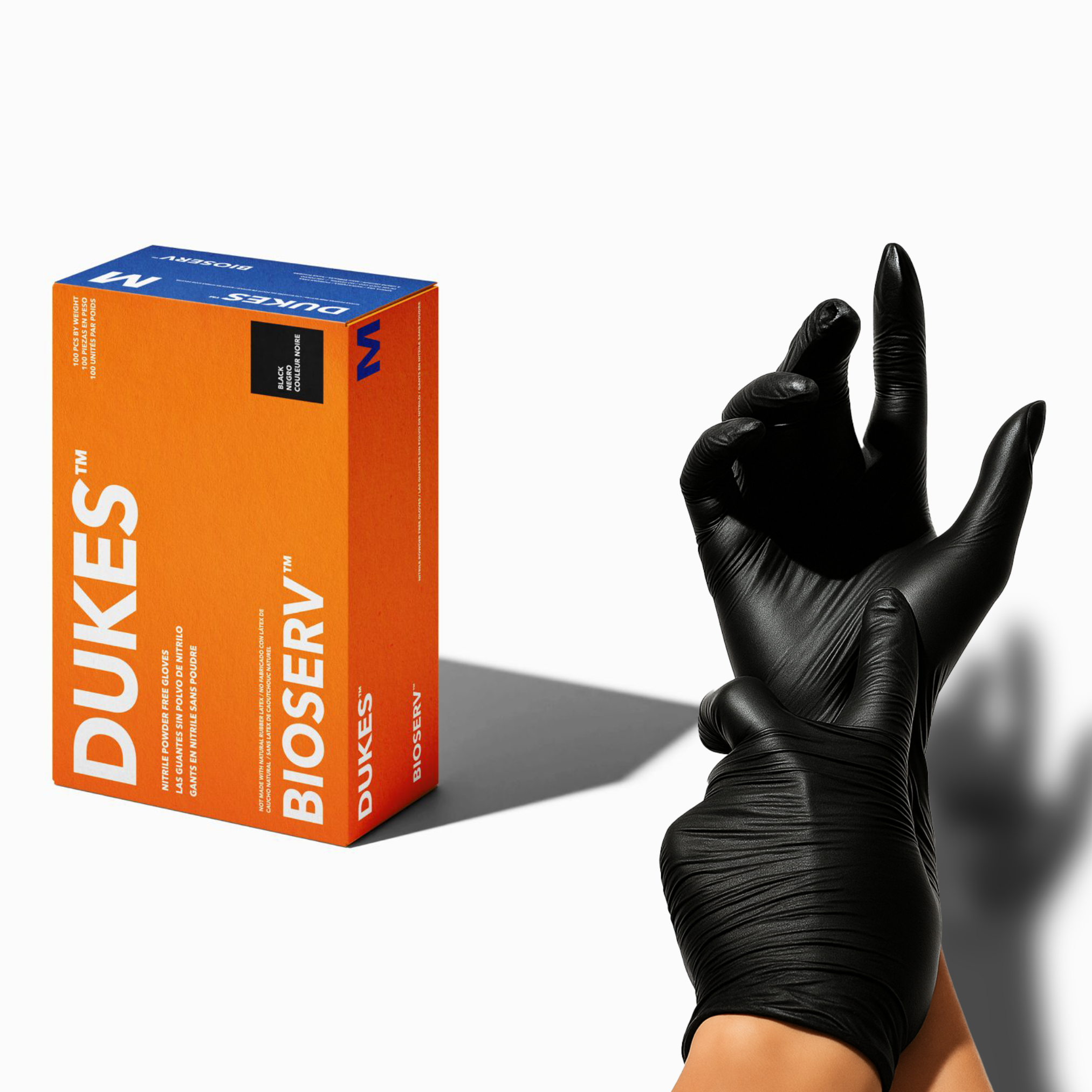 DUKES BIOSERV™ Biodegradable Nitrile Gloves, 4 Mil, Black, 100/Box