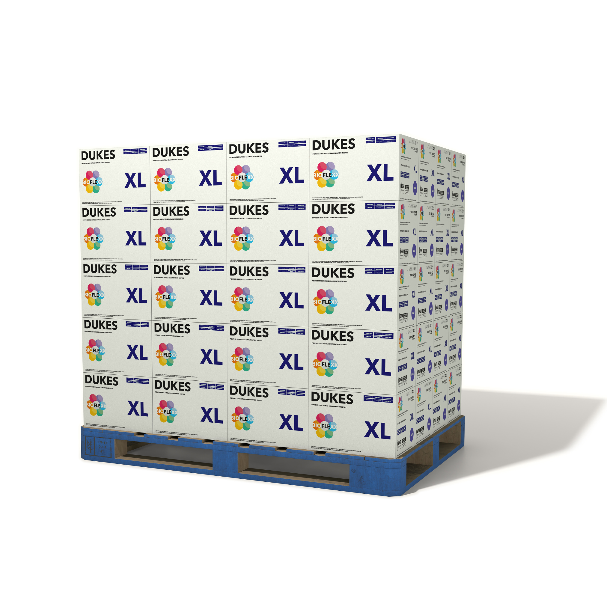 DUKES BIOFLEXX™ Biodegradable Nitrile Exam Gloves, 4 Mil, Blue, 80,000/Pallet