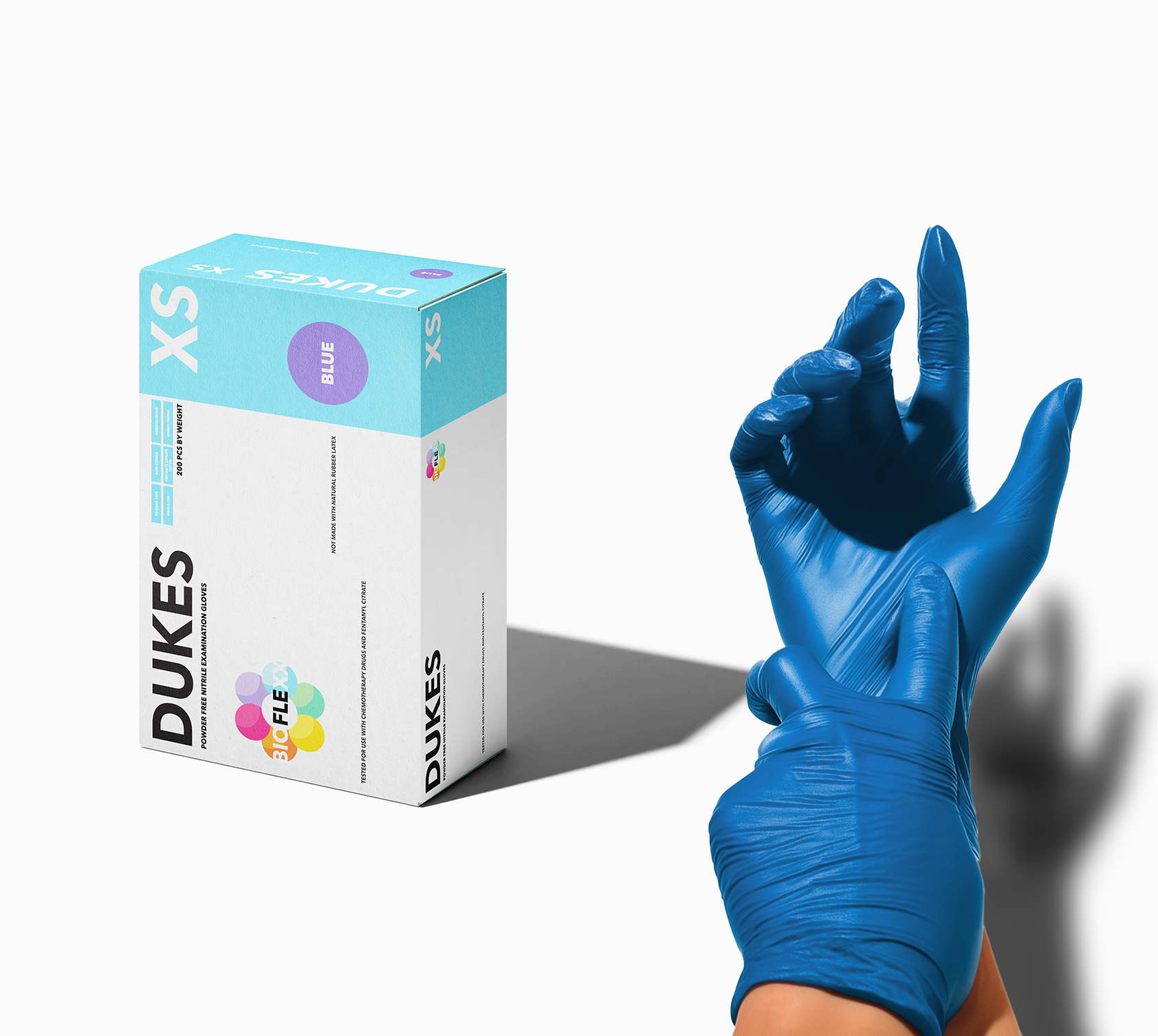 DUKES BIOFLEXX™ BLUE Biodegradable Nitrile Examination Gloves (200 Pcs)
